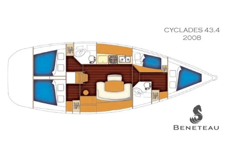 Beneteau Cyclades 43.4 (4Cab) Bild 15